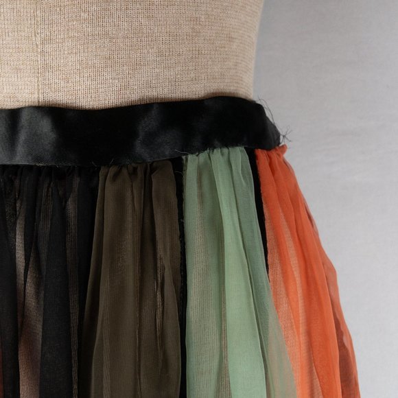 Vintage 1960s 1970s Jack Bryan Dupois Psychedelic Full Maxi Skirt Chiffon Silk - Picture 5 of 6